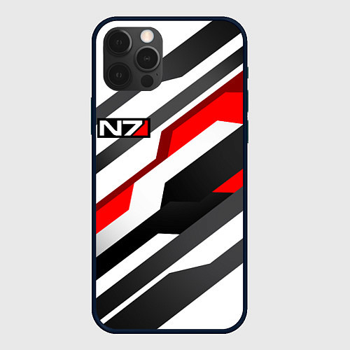 Чехол iPhone 12 Pro Mass effect - white uniform n7 / 3D-Черный – фото 1