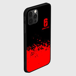 Чехол для iPhone 12 Pro Rainbow Six красные краски, цвет: 3D-черный — фото 2