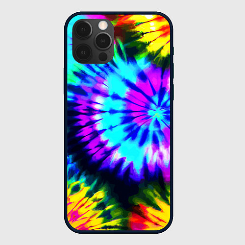 Чехол iPhone 12 Pro Abstraction colorful composition / 3D-Черный – фото 1