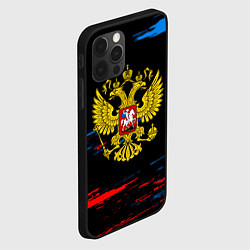 Чехол для iPhone 12 Pro Герб РФ краски, цвет: 3D-черный — фото 2