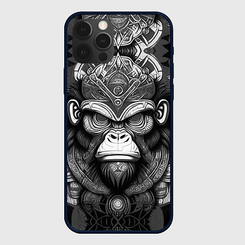 Чехол iPhone 12 Pro Кинг Конг король обезьян на фоне созвездия / 3D-Черный – фото 1