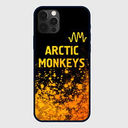 Чехол iPhone 12 Pro Arctic Monkeys - gold gradient: символ сверху