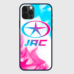 Чехол для iPhone 12 Pro JAC neon gradient style, цвет: 3D-черный