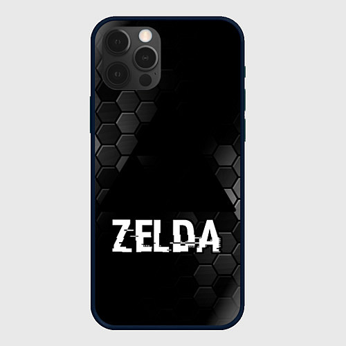 Чехол iPhone 12 Pro Zelda glitch на темном фоне / 3D-Черный – фото 1