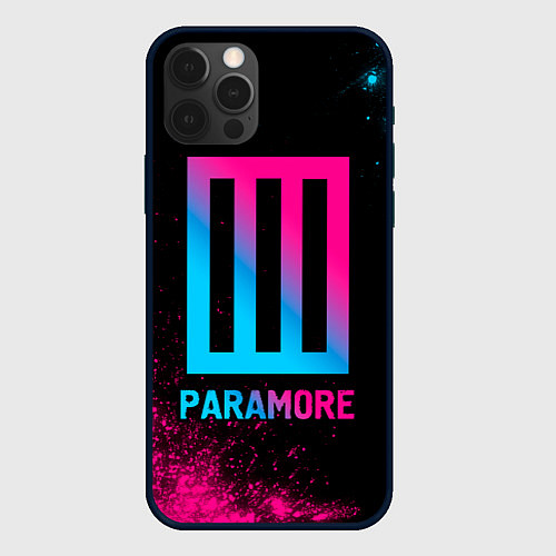 Чехол iPhone 12 Pro Paramore - neon gradient / 3D-Черный – фото 1