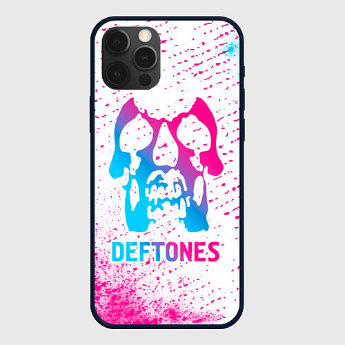 Чехол iPhone 12 Pro Deftones neon gradient style / 3D-Черный – фото 1