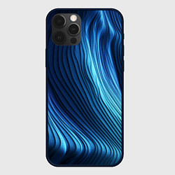 Чехол для iPhone 12 Pro Трехмерные волны, цвет: 3D-черный