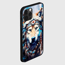 Чехол для iPhone 12 Pro Волк индеец, цвет: 3D-черный — фото 2