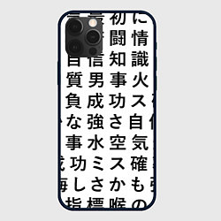 Чехол для iPhone 12 Pro Сто иероглифов на белом фоне, цвет: 3D-черный