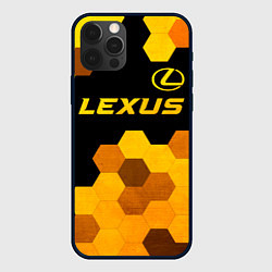 Чехол iPhone 12 Pro Lexus - gold gradient: символ сверху