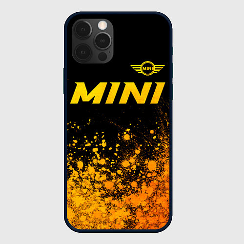 Чехол iPhone 12 Pro Mini - gold gradient посередине / 3D-Черный – фото 1