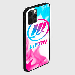 Чехол для iPhone 12 Pro Lifan neon gradient style, цвет: 3D-черный — фото 2