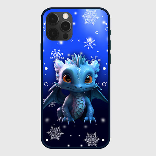 Чехол iPhone 12 Pro Малыш дракон / 3D-Черный – фото 1