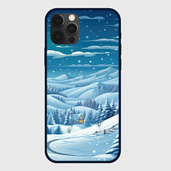 Чехол для iPhone 12 Pro Новогодний пейзаж природа, цвет: 3D-черный