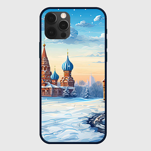 Чехол iPhone 12 Pro Российская зима / 3D-Черный – фото 1