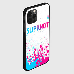 Чехол для iPhone 12 Pro Slipknot neon gradient style посередине, цвет: 3D-черный — фото 2
