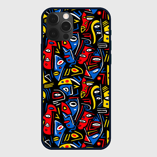 Чехол iPhone 12 Pro Африканский мотив / 3D-Черный – фото 1