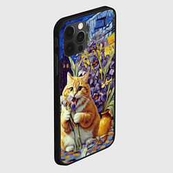 Чехол для iPhone 12 Pro Толстый рыжий кот Ван Гога, цвет: 3D-черный — фото 2