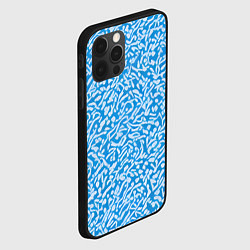 Чехол для iPhone 12 Pro Белые узоры на синем фоне, цвет: 3D-черный — фото 2