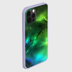 Чехол для iPhone 12 Pro Бескрайний космос зелёный, цвет: 3D-светло-сиреневый — фото 2