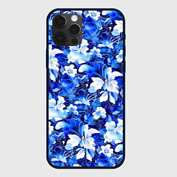 Чехол iPhone 12 Pro Голубой цветник