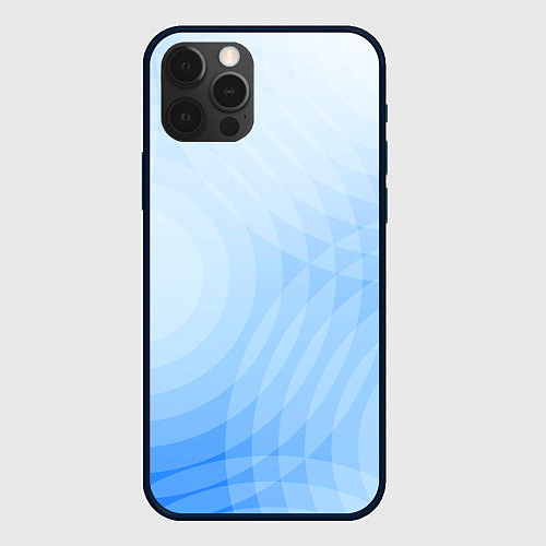 Чехол iPhone 12 Pro Абстракция с голубыми кругами / 3D-Черный – фото 1