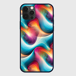 Чехол iPhone 12 Pro Волнообразная разноцветная абстракция