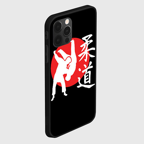 Чехол iPhone 12 Pro Боевой бросок дзюдо / 3D-Черный – фото 2