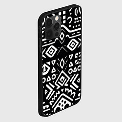 Чехол для iPhone 12 Pro Черно-белый абстрактный паттерн, цвет: 3D-черный — фото 2
