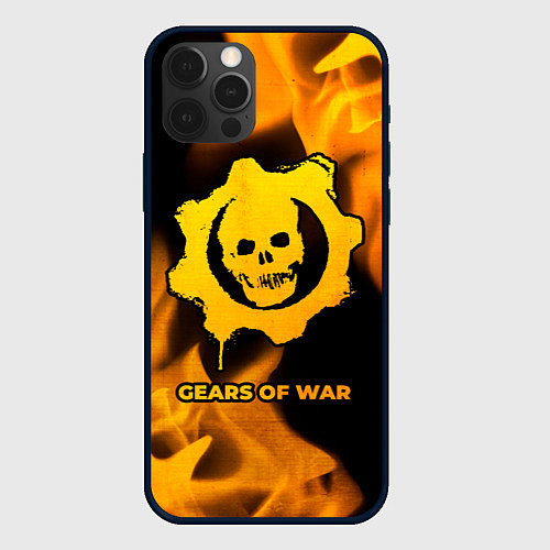 Чехол iPhone 12 Pro Gears of War - gold gradient / 3D-Черный – фото 1