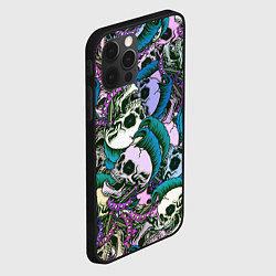 Чехол для iPhone 12 Pro Череп панк паттерн, цвет: 3D-черный — фото 2