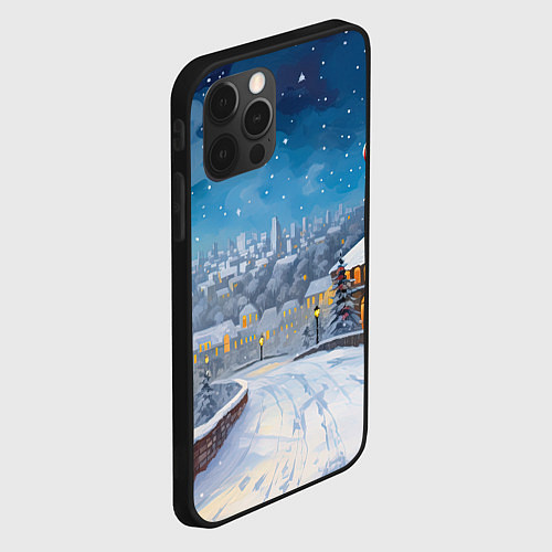 Чехол iPhone 12 Pro Москва новый год / 3D-Черный – фото 2