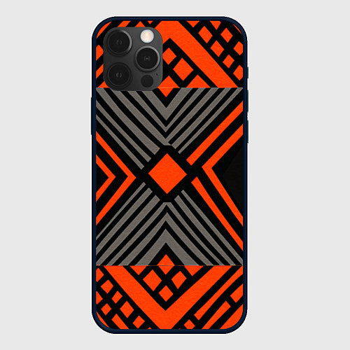 Чехол iPhone 12 Pro Узор в этническом стиле племени масаев / 3D-Черный – фото 1