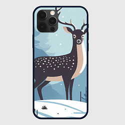 Чехол iPhone 12 Pro Зимняя сказка олень в лесу