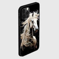Чехол для iPhone 12 Pro Лошадь белая в ночи, цвет: 3D-черный — фото 2