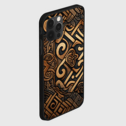 Чехол для iPhone 12 Pro Асимметричный узор в викингском стиле, цвет: 3D-черный — фото 2