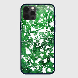 Чехол iPhone 12 Pro Абстракция - круги на зелёном