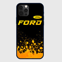 Чехол iPhone 12 Pro Ford - gold gradient посередине