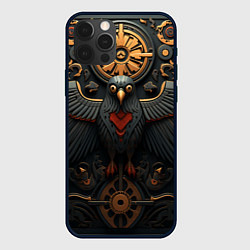 Чехол iPhone 12 Pro Ворон в славянском стиле
