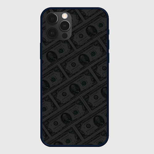 Чехол iPhone 12 Pro Патерн доллары купюрой по 100 баксов / 3D-Черный – фото 1