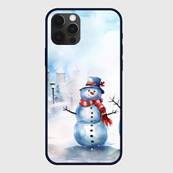 Чехол iPhone 12 Pro Новогодний день со снеговиком