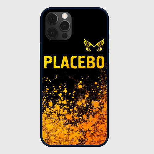 Чехол iPhone 12 Pro Placebo - gold gradient посередине / 3D-Черный – фото 1