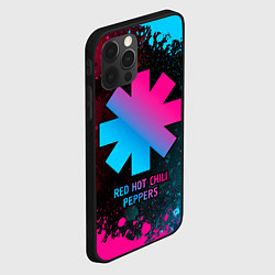 Чехол для iPhone 12 Pro Red Hot Chili Peppers - neon gradient, цвет: 3D-черный — фото 2