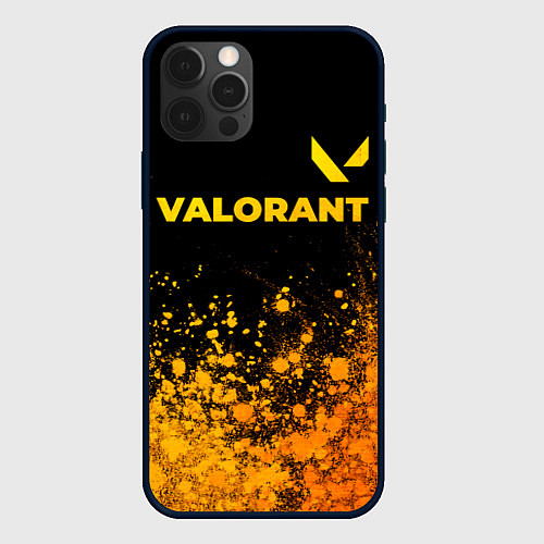 Чехол iPhone 12 Pro Valorant - gold gradient посередине / 3D-Черный – фото 1