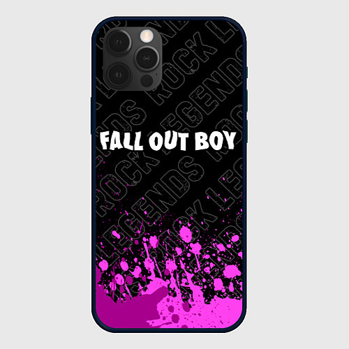 Чехол iPhone 12 Pro Fall Out Boy rock legends посередине / 3D-Черный – фото 1