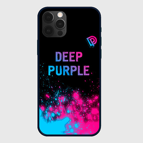 Чехол iPhone 12 Pro Deep Purple - neon gradient посередине / 3D-Черный – фото 1