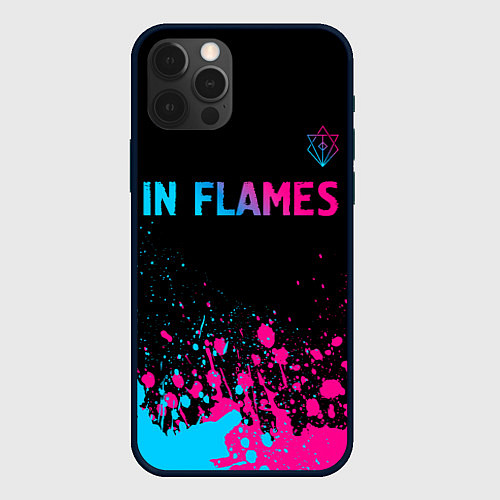 Чехол iPhone 12 Pro In Flames - neon gradient посередине / 3D-Черный – фото 1