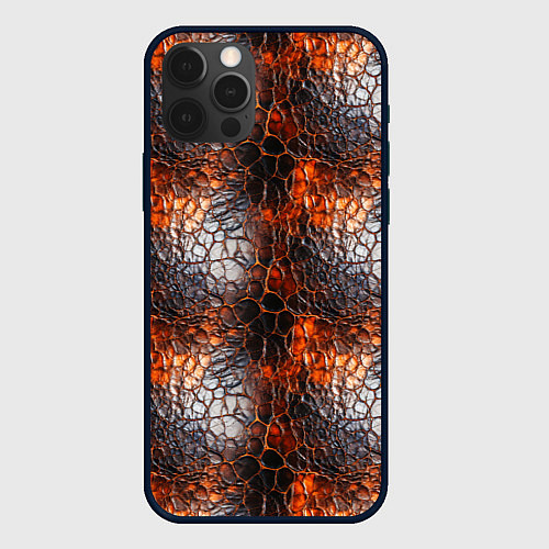 Чехол iPhone 12 Pro Текстура дорогой кожи паттерн / 3D-Черный – фото 1