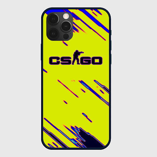 Чехол iPhone 12 Pro Counter strike neon yellow / 3D-Черный – фото 1