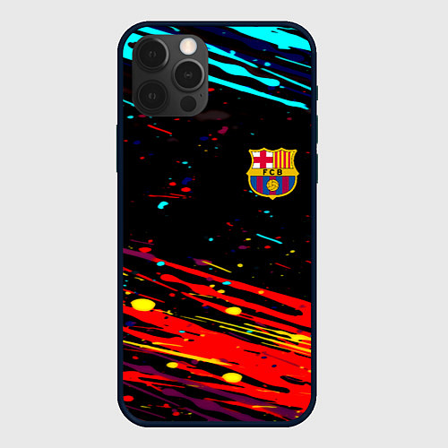 Чехол iPhone 12 Pro Barcelona краски / 3D-Черный – фото 1